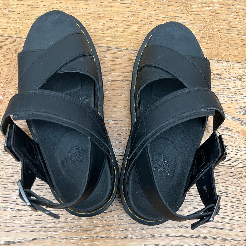 Dr. Martens Black Sport Sandals with Adjustable Straps